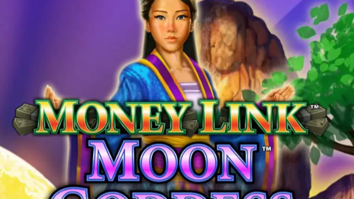 Tampilan visual slot Money Link Moon Goddess dengan tema dewi bulan dan taman malam.